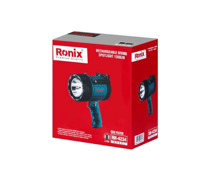 نورافکن تفنگی شارژی 1500 لومن رونیکس مدل RH-4234