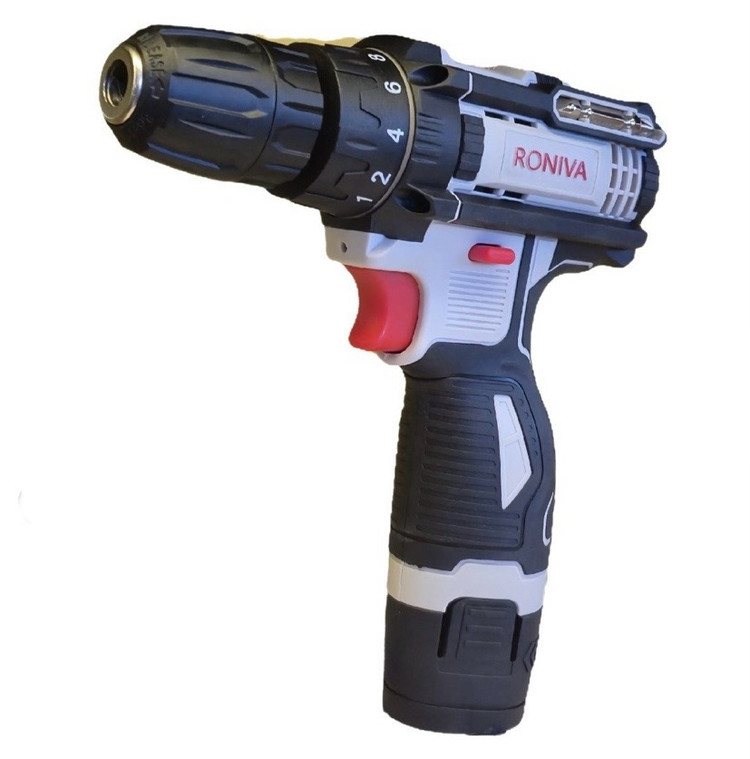 دریل شارژی ۱۲ ولت دو باتری با لوازم رونیوا مدل RV-1200