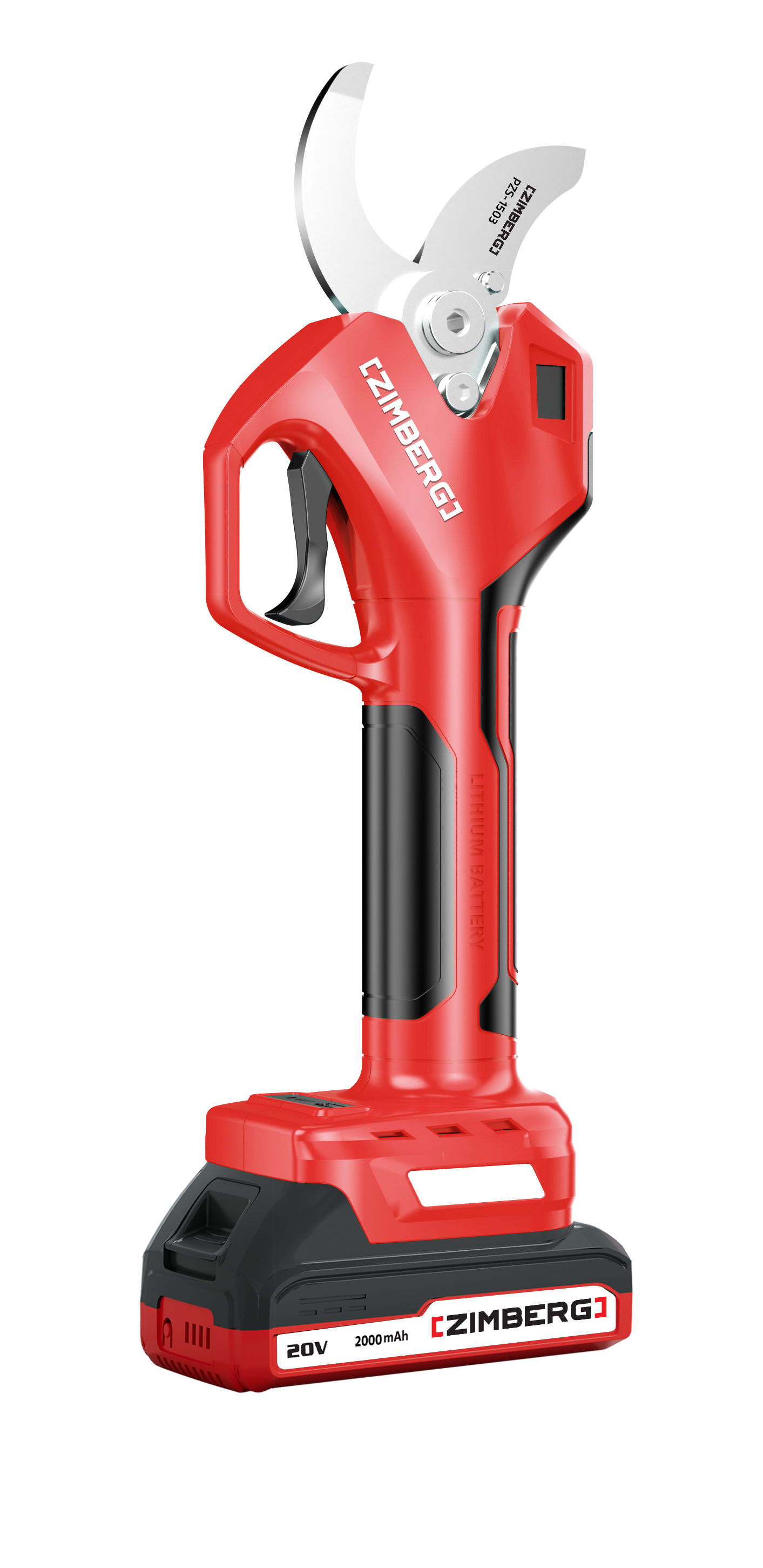 قیچی باغبانی 30 میلی متر شارژی 20 ولت براشس زیمبرگ مدل PZC-1503