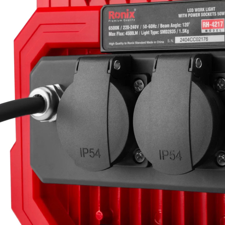 نورافکن LED برقی 50 وات با دسته تاشو رونیکس مدل RH-4217