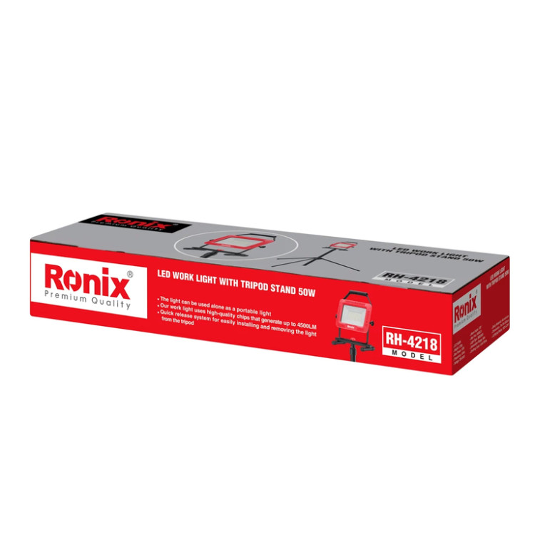 نورافکن LED برقی 50 وات با سه پایه رونیکس مدل RH-4218