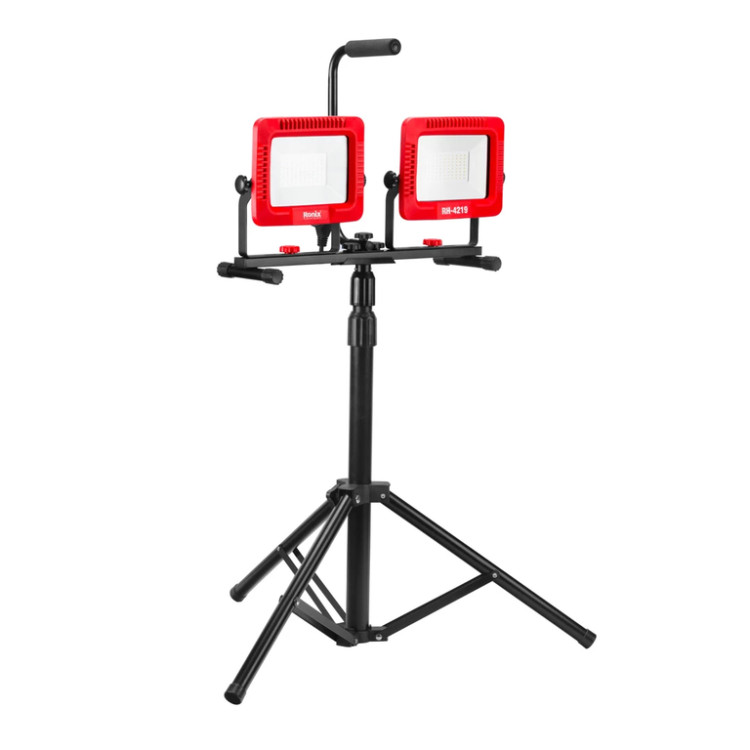 نورافکن LED برقی 50 وات دوبل با سه پایه رونیکس مدل RH-4219
